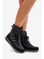 Dámské šněrovací boty do sněhu Progress PROGJ-22-134 Černé
