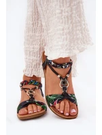 Dámské Ploché Sandály S Pleteným Páskem A Dekorací Černé Artiker 56C1318 Dámské Ploché Sandály S Pleteným Páskem A Dekorací Černé Artiker 56C1318