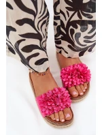 Dámské sandály na platformě s ozdobnými květinami fuchsie Tessara Dámské sandály na platformě s ozdobnými květinami fuchsie Tessara