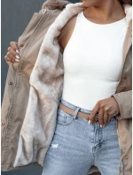 Dámská zimní bunda parka s kožešinou ERISS béžová FashionStreet TY4532