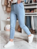 Dámské kalhoty slim fit s páskem TAIRONIK modré FashionStreet UY2540