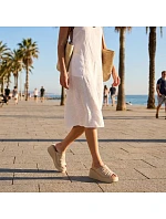 Dámské kožené žabky na platformě beige Vinceza 66949 Dámské kožené žabky na platformě beige Vinceza 66949