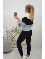 Yourself print set powder pink+black