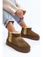 Kožené Semišové Sněhule Dámské Zelené Vebissat