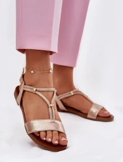 Dámské Plátěné Sandály S Pásky S.Barski KV51-120 Růžové Zlato