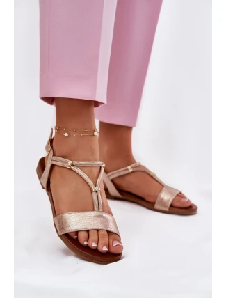 Dámské Plátěné Sandály S Pásky S.Barski KV51-120 Růžové Zlato