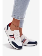 Dámské kožené sportovní boty bílo-tmavě modré Lorvessa Dámské kožené sportovní boty bílo-tmavě modré Lorvessa