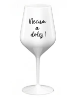 NEČUM A DOLEJ! - bílá nerozbitná sklenice na víno 470 ml NEČUM A DOLEJ! - bílá nerozbitná sklenice na víno 470 ml