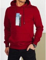 Pánská mikina s kapucí bordó FashionStreet BX5728