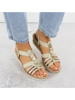 Dámské zlaté sandály Remonte R6264-91 na platformě s gumovou podrážkou