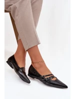 Dámské lakované baleríny s pásky Palenna – černé