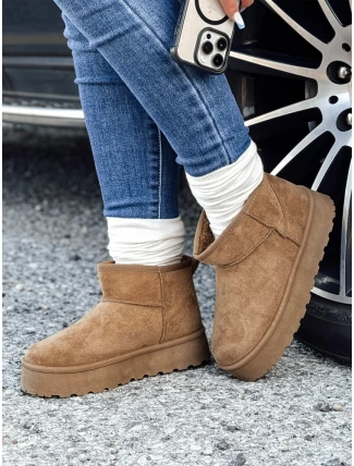 Dámské sněhule na platformě béžové FashionStreet ZY1066 Dámské sněhule na platformě béžové FashionStreet ZY1066