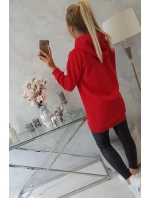 Mikina s kapucí a nášivkami červená Mikina s kapucí a nášivkami červená