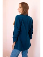 Sako s klopami elegantní tmavě modrozelená