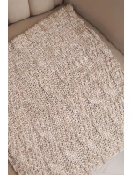 Dámský vlněný melírovaný silný šátek na zimu KN24 béžový