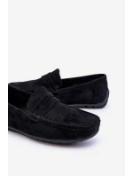 Mužské semišové mokasíny černé Wesley