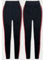 Černo-červené sportovní legíny s lampasy (YW01052-D1-5) Černo-červené sportovní legíny s lampasy (YW01052-D1-5)