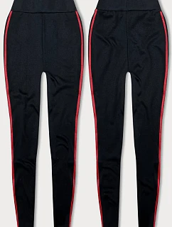 Sportovní legíny s pruhy černé a červené (YW01052-D1-5)