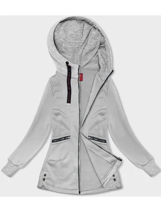 Světle šedá dámská mikina se svetříkovou kapucí (AMG-312A) Světle šedá dámská mikina se svetříkovou kapucí (AMG-312A)
