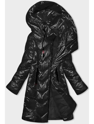 Černá vypasovaná dámská metalická zimní bunda Rosse Line (7227)