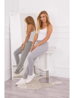 Tepláky se zavazováním v pase šedé Tepláky se zavazováním v pase šedé