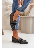 Lakované Dámské Mokasíny S Dekorací Černé Vinceza 58389