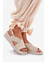 Dámské Sandály Na Klínu Z Eko Kůže Zlaté Quilara