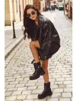 Zateplené dámské kotníkové boty se zlatým sponem Černé Elanore Zateplené dámské kotníkové boty se zlatým sponem Černé Elanore