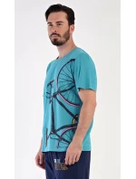 Pánské pyžamo bermudy Dominik mentolové - Vienetta