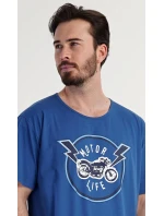 Pánská noční košile s krátkým rukávem Motocycle Pánská noční košile s krátkým rukávem Motocycle