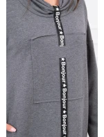 Šaty s kravatou v grafitové barvě