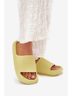 Dámské Lehké Pěnové Pantofle Na Tlusté Podešvi Limetkové Querceria