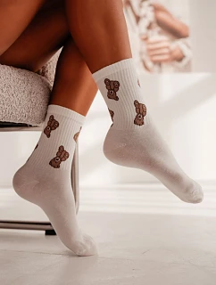 Dámské ponožky Medvídci Ecru