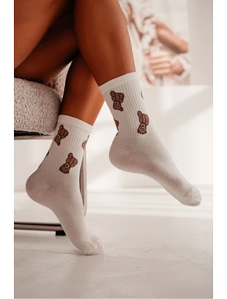 Dámské ponožky Medvídci Ecru Dámské ponožky Medvídci Ecru