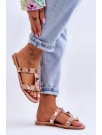 Dámské pantofle s velkými cvočky Nude Mercure Dámské pantofle s velkými cvočky Nude Mercure