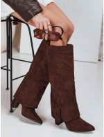 Dámské semišové kovbojské boty hnědé FashionStreet ZY1325 Dámské semišové kovbojské boty hnědé FashionStreet ZY1325