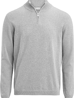 James Harvest Ashland Halfzip Unisex svetr s 1/4 zipem 62.2515 grey melange