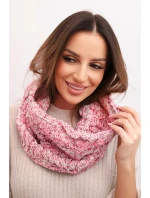 Dámský pletený měkký melírovaný zimní šátek KN25 světlá růžová