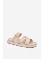 Dámské Gumové Klapky S Páskem Béžové Tavirae