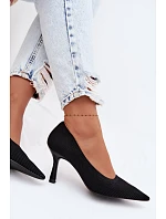 Materiálové Podpatky Lodičky Černé Lelissey