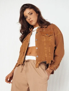 Dámská oversize džínová bunda MOLI camel FashionStreet TY4130