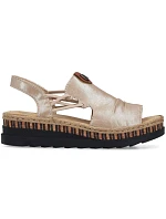 Dámské zlaté sandály Rieker na klínku V7972-60