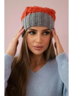 Paris fleecová čepice K212 červená+šedá Paris fleecová čepice K212 červená+šedá