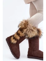 Dámské Sněhule se zateplením kožešinou Semišová Kůže Camel Balvin