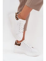 Dámské Tenisky Na Platformě Big Star SS274247 Bílé Leopardí