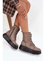 Dámské workery na platformě s vyhříváním Vinceza 58588 tmavě béžové