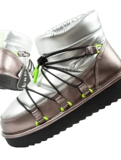 D.Franklin snow boots women winter fashion insulated boots silver dámské