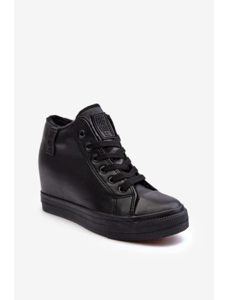 Dámské kožené boty na podpatku Big Star MM274001 černé