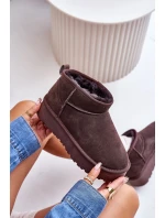 Módní Semišové Nízké Sněhule Hnědé Nucca