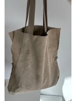 Semišová taška Shopper světle béžová Miraya